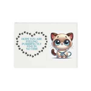 Cat Get Well Soon Card (One-sided print)
