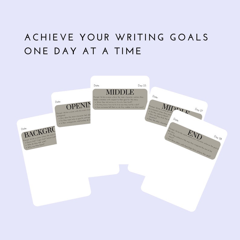 Minimalist 30 Day Printable or Digital Story Writing Guide - Etsy