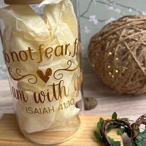 Vaso de cristal con versículo bíblico cristiano para café helado (regalo)