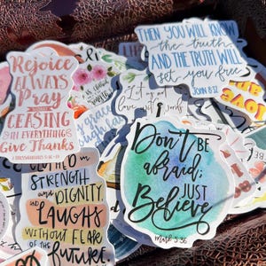 Christelijke inspirerende sticker: bloemen, boho, bijbeltekststickers, schriftstickers