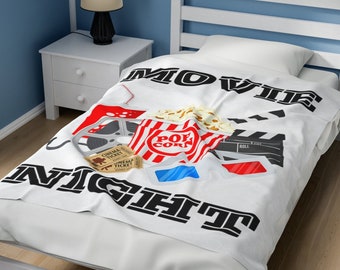 Movie Night Plüschdecke Filmischer Komfort Gemütlich im Valentin-Stil mit diesem samtigen Meisterwerk für das ultimative Filmerlebnis