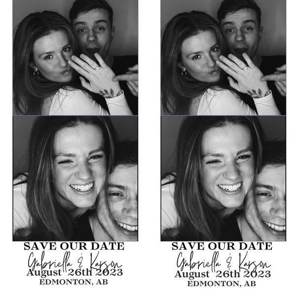 Save the Date Photobooth Template, Digital download, Modern Minimal Save the date, Save the date with photo, Editable save the date. Magnet