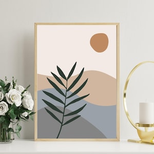 Boho Abstrakte Kunst Druck - Elegantes abstraktes Gemälde - Boho Wohnkultur - Digitale Boho Wandkunst -Minimalistische Kunst für ruhige Räume