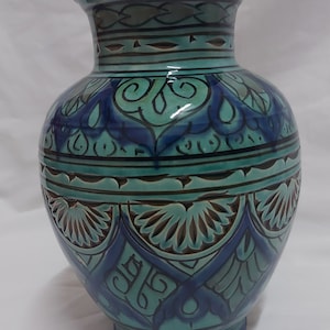 Carved vase - Handmade and Hand Painted vase - pottery Clay ceramic vase - Indoor vase - vases for dried flowers - Flower pot - vases decor