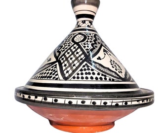 Handmade Tagine - Hand Painted Tagine -  Large tajine - pottery Kitchenware - Tajine Pot - Serving Pot -  Clay pot - Moroccan clay Tagine