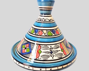 Handmade Tagine - Hand Painted Tagine -  Moroccan tajine - pottery Kitchenware - Large tajine - Serving Pot -  Clay pot - Ceramic tajine