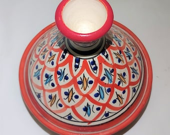 Handcraft Tagine - Hand Painted and Handmade Tagine -  Moroccan tajine - Serving Pot -  Clay tagine - moroccan Ceramics - red tagine