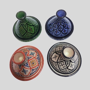 Set of 4 tagines - Handmade Tagine - Hand Painted Tagine - pottery Kitchenware - Tajine Pot - Serving Pot -  Clay pot - Ceramic Pot