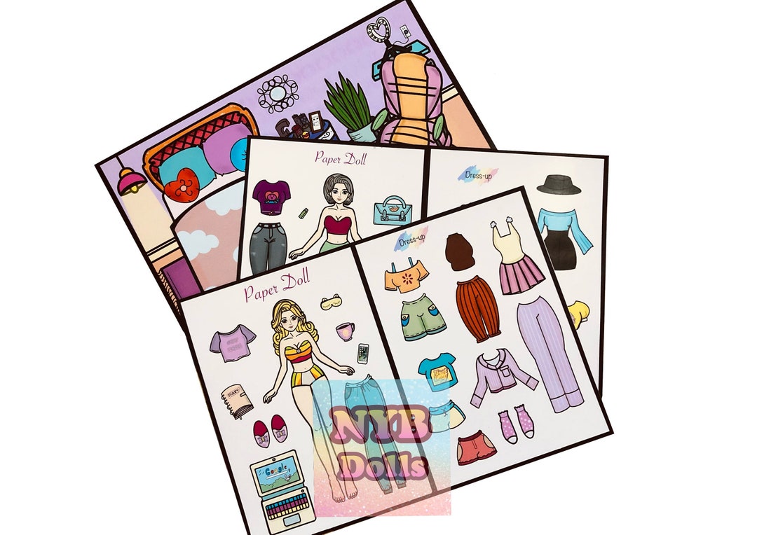 DIY Paper Doll Printable for Kids Two Paper Dolls With Etsy