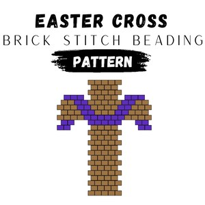 Easter Cross Beaded Earring Pattern: Miyuki Delica Brick Stitch (PDF Pattern)