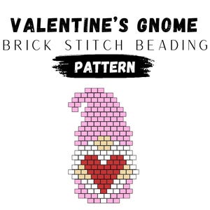 Valentines Gnome Brick Stitch Earring Pattern: Miyuki Delica (PDF Pattern)