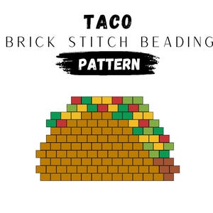 Taco Brick Stitch Earring Pattern: Miyuki Delica Seed Beads (PDF Pattern)