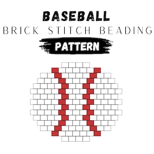 Baseball Brick Stitch Earring Pattern: Miyuki Delica Beads (PDF Pattern)