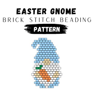 Easter Gnome Brick Stitch Earring Pattern: Miyuki Delica Beading (PDF)