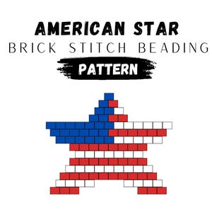American Star Brick Stitch Earring Pattern: Miyuki Delica (PDF Pattern)
