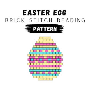 Easter Egg Brick Stitch Earring Pattern: Miyuki Delica (PDF Pattern)