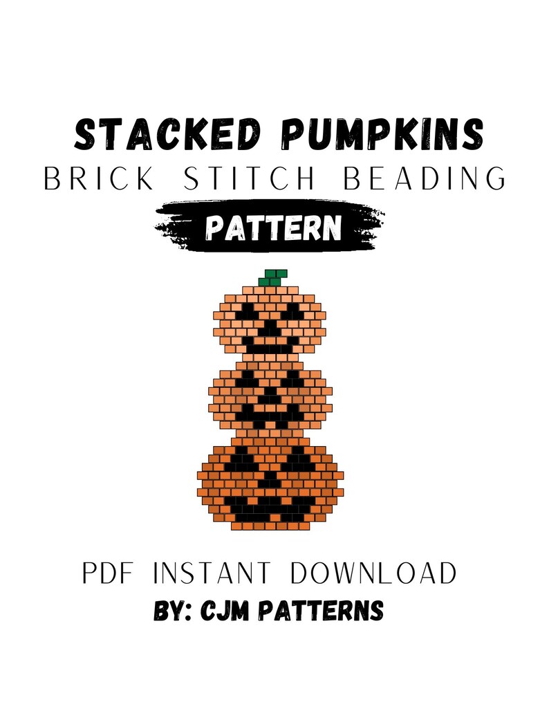 Stacked Pumpkins Brick Stitch Earring Pattern: Miyuki Delica (PDF ...