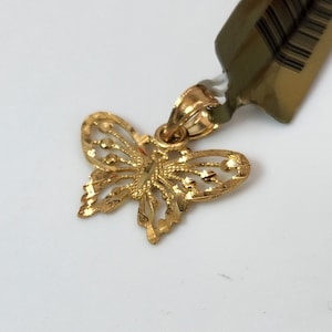 14K Gold Butterfly Pendant