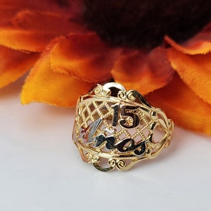 14K Gold Quinceanera Ring