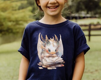Book Dragon Shirt, Book Dragon, Reading Shirt, Book Lover Gift, Book Lover Shirt, Baby Dragon, Cute Dragon, Girl Shirt, Kids Shirt, Tshirt