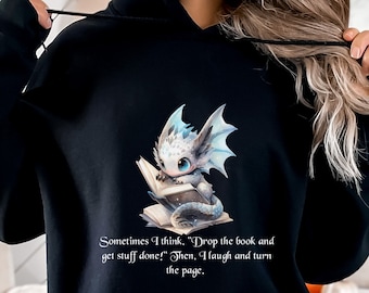 Niedlicher Drache Hoodie, Drache Hoodie, Buch Drache, Buch Drache Shirt Buch Drache Sweatshirt, Drache, Drache Geschenke Bücherwurm Geschenke, Bücherwurm Geschenke