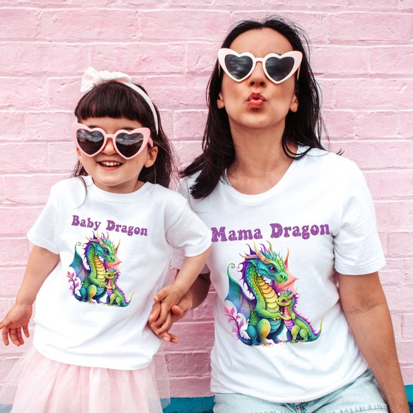 Dragon Mom Shirt, Mama Dragon Shirt, Baby Dragon, Matching Mom and Daughter, Mommy and Me Shirt, Baby and Mama/Baby Shower Gift/New Mom Gift