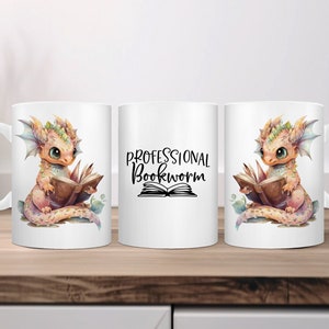 Book Dragon Mug, Library Mug, Bookworm Mug, Bookish Things, Bookish Mug, Book Mug, Librarian Mug/Book Lover Mug/Bookish Gifts/Bookworm Gifts