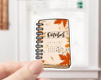 October Sticker, Cute Fall Stickers, Fall Sticker, October, Book Stickers, Reading Stickers, Journal Stickers, Book Lover Gift, Fall Gifts