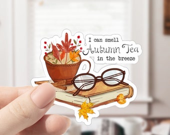Autumn Tea, Tea Sticker, Cute Fall Stickers, Fall Sticker, Cozy Stickers, Journal Stickers, Book Stickers, Reading Stickers, Book Lover Gift