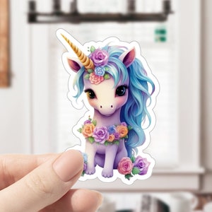 Niedlicher Einhorn-Aufkleber, Pferdeaufkleber, Einhorn-Aufkleber, Einhorn-Liebhaber-Geschenk, Märchenaufkleber, Einhorn, Einhörner Journal Aufkleber, Aufkleber