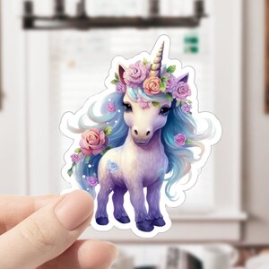 Niedlicher Einhorn-Aufkleber, Pferdeaufkleber, Einhorn-Aufkleber, Einhorn-Liebhaber-Geschenk, Märchenaufkleber, Einhorn, Einhörner Journal Aufkleber, Aufkleber