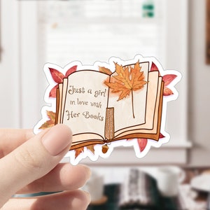 Open Book Sticker, Open Book with Flowers, Fall Sticker, Cozy Stickers Cozy Decor Book Stickers Reading Stickers Journal Stickers Fall Gifts