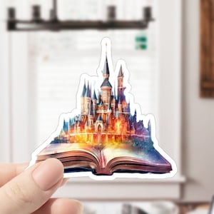 YA Book Stickers, Fairytale Books, Castle Sticker, Open Book Sticker, Fairytale Stickers, Story Book, Book Stickers, Journal Stickers