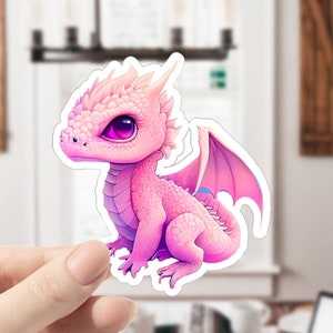 Pink Dragon, Baby Dragon, Epic Dragon, Cute Dragon, Dragon Dragon, Dragon Sticker, Dragon Lover Gift, Journal Stickers, Laptop Stickers