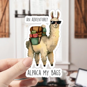 Llama Sticker, Llama Stickers, Llama Decor, Hiking Stickers, Llamas Gifts, Llama Gifts, Llama Gift, Llama Vinyl Sticker, Llamas, Stickers