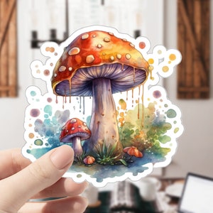 Fungo gigantesco, Funghi epici, Fungo epico Fungo rosso Adesivo, Adesivo fungo, Adesivi fungo -adesivi adesivi, . fungo