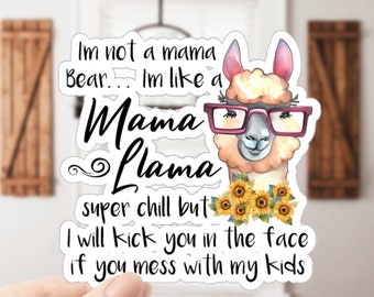 Pegatina Mama Llama, Mama Llama, Pegatina Llama, Pegatinas Llama, Llama con gafas, Regalos Llamas, Regalos Llama, Pegatinas divertidas, Pegatina divertida