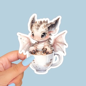 Coffee Dragon, Dragon Sticker, Epic Dragon, Baby Dragon, Dragon Lover Gift, Cute Dragon, -stickers, &#39; stickers, &#39; sticker, Journal Stickers