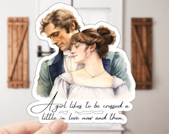 Mr Darcy Sticker, Mr Darcy, Jane Austen Stickers, Jane Austen, Jane Austen Gifts, Pride and Prejudice, Book Quote Stickers, Reading Stickers