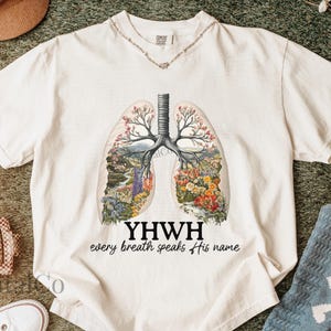 Every Breathe Speak His Name, YHWH Lung Yahweh Shirt YHWH Lungs Shirts Comfort Colors Religious Shirt Christian Minimalist Shirt Faith Gifts