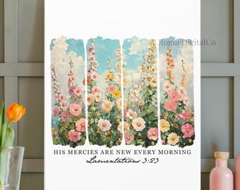 Lamentations 3 Wall Art His Mercies Are New Every Morning Canvas Wall Hanging Bible Verse Farmhouse Christian Art Bible Verse Art Faith Gift