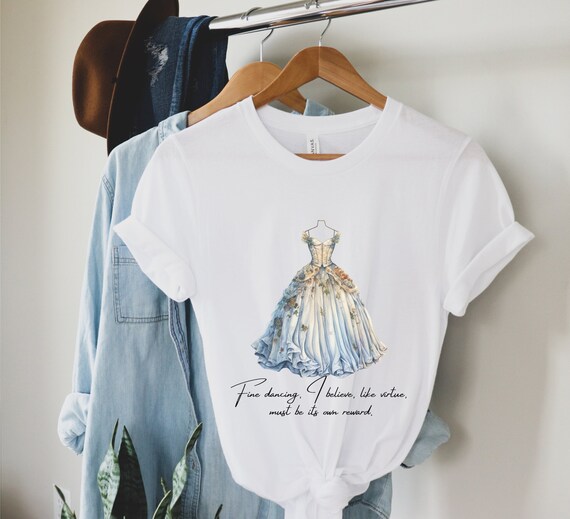Unisex T-Shirts [Out of Print] Jane Austen / Emma Tee [Gilded] (Midnight Navy) L-1618-Womens-Crew-Puffin-in-