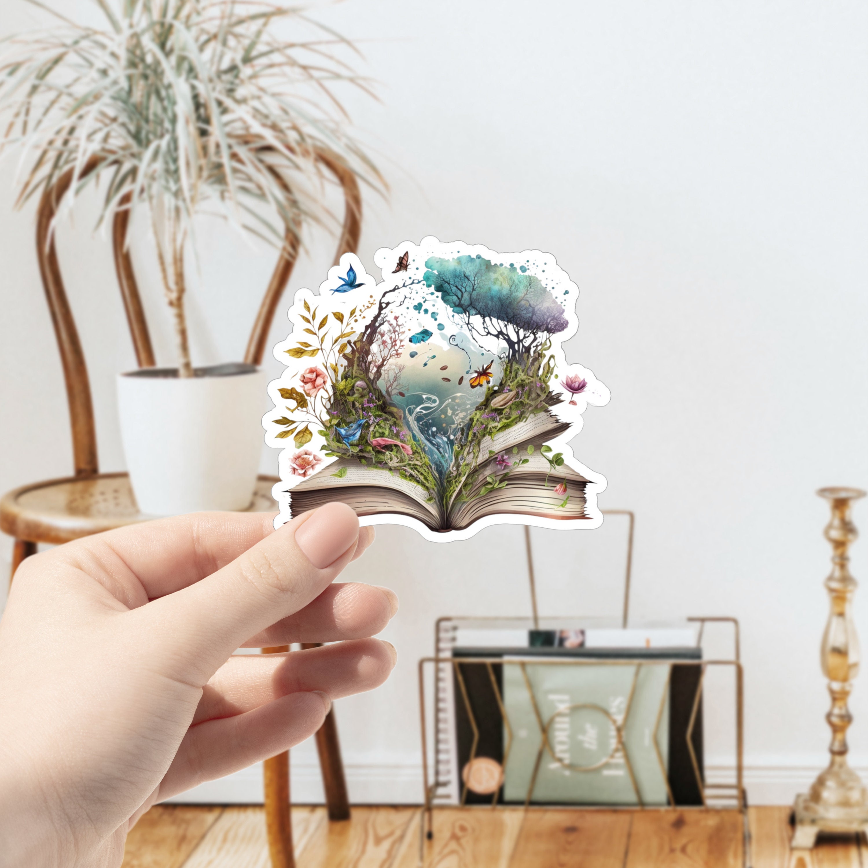 Ya Book Stickers, Open Book Sticker, Open Book With Flowers, Story Book ...
