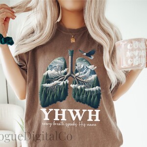 Every Breathe Speak His Name, YHWH Lung Yahweh Shirt YHWH Lungs Shirts Comfort Colors Religious Shirt Christian Minimalist Shirt Faith Gifts