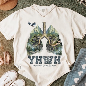 Every Breathe Speak His Name, YHWH Lung Yahweh Shirt YHWH Lungs Shirts Comfort Colors Religious Shirt Christian Minimalist Shirt Faith Gifts