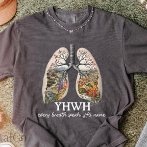 Every Breathe Speak His Name, YHWH Lung Yahweh Shirt YHWH Lungs Shirts Comfort Colors Religious Shirt Christian Minimalist Shirt Faith Gifts