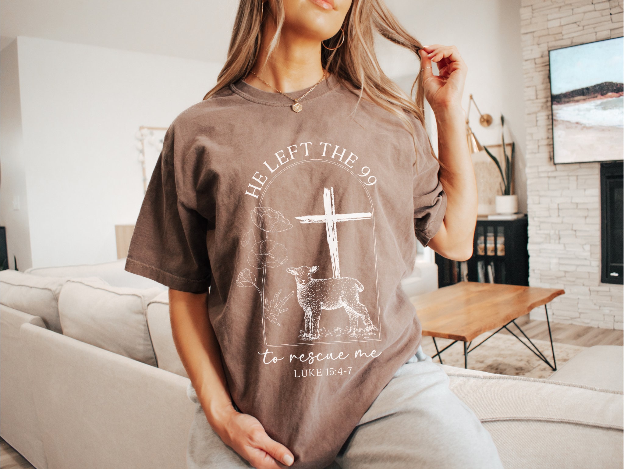 Lost Sheep Shirt He Left the 99 Bible Verse Tshirt Faith Based Clothes ...