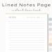 Printable Notes Page, Lined Note Paper, Printable Notebook Paper ...