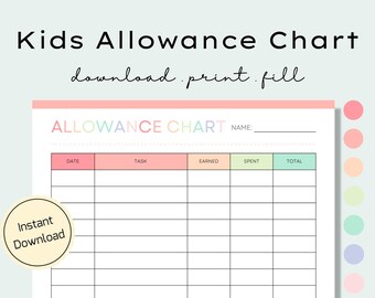 Printable Kids Money Tracker - Etsy