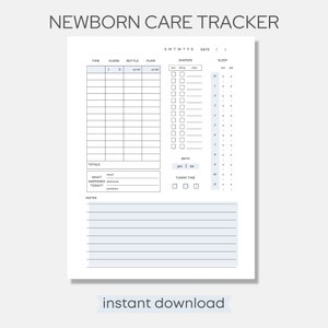 Neugeborenes tägliches Pflege-Tagebuch, Stilltagebuch, Meilenstein-Tracker für Babys, einfaches Babyfütterungstagebuch, Baby-Tracking-Tagebuch, druckbares Babyschlaftagebuch